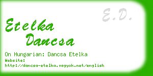 etelka dancsa business card